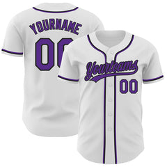 Maxcorners Custom White Purple-Black Authentic Baseball Jersey
LM0609