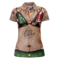 Maxcorners Funny Shirt Cosplay For Golfer, Costume Ugly Hairy Fat Bikini Polos, Crazy Golf Shirt For Men