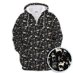 Maxcorners Funny Xmas Dog Pattern Polos, Golf Shirt For Golfers And Pet Lovers, Christmas Golf Shirt For Men