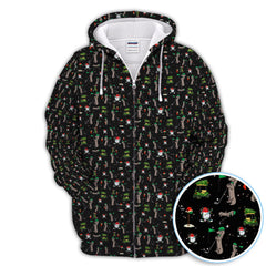 Maxcorners Funny Dachshund Pattern Golf Shirt For Men, Christmas Golf Polos, Xmas Golf Shirt For Golfer