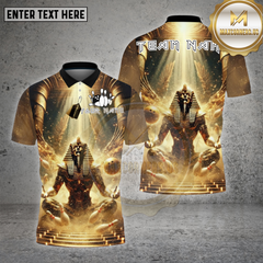Maxcorners Bowling Shirt Pharaoh Golden Throne Multioptions Personalized Name, Team Name Unisex 3D Shirt (4 Colors)