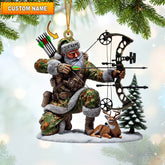Maxcorners Deer Hunter Christmas Ornament, Personalized Ornament 2D Flat LM2211