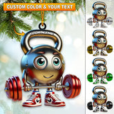 Maxcorners Custom Name Gym Ornament, Gym Work Out Christmas Gift 2D Flat LM2111
