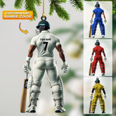 Maxcorners Cricket Ball Player Christmas Ornament, Personalized Ornaments 2D Flat LM2211