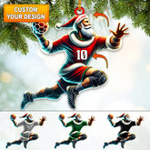 Maxcorners Custom Number Handball Santa Ornament, Christmas Gift for Handball Lover 2D Flat LM2211