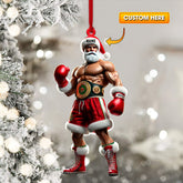 Maxcorners Custom Ornament, Christmas Boxing Santa Ornament, Christmas Decor 2D Flat LM2211
