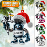Maxcorners Custom Name Tattoo Shop Ornament, Christmas Decoration for Tattoo Studio 2D Flat LM2111