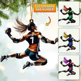 Maxcorners Handball Woman Home Decor Christmas Ornament, Personalized Ornament 2D Flat LM2211