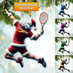 Maxcorners Custom Name Tennis Ornament, Tennis Santa Christmas Gift 2D Flat LM2111