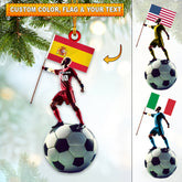 Maxcorners Custom Name and Photo Soccer Ornament, Christmas Gift Decoration 2D Flat LM2111