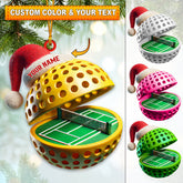 Maxcorners Custom Name Pickle Ball Ornament, Pickle Ball Love Christmas Decoration 2D Flat LM2111