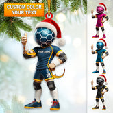 Maxcorners Custom Name and Number Soccer Ornament, Christmas Gift Decoration 2D Flat LM2111