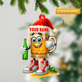Maxcorners Christmas Beer, Home Decor, Christmas Ornament, Personalized Ornaments 2D Flat LM2111