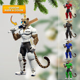 Maxcorners Cricket Ball Leopard Christmas Ornament, Personalized Ornament 2D Flat LM2211