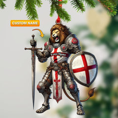 Maxcorners Custom England Lion Ornament, Personalized Ornament 2D Flat LM2211