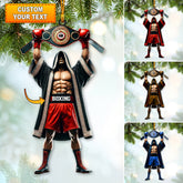 Maxcorners Custom Name Boxing Champion Ornament, Boxing Lover Christmas Gift85 2D Flat LM2111