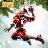 Maxcorners Custom Number Handball Santa Ornament, Christmas Gift for Handball Lover3 2D Flat LM2211