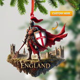 Maxcorners The Best England Warrior Ornament, Personalized Ornament 2D Flat LM2211