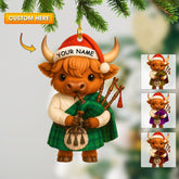 Maxcorners Christmas Scottish Highland Cow, Home Decor, Christmas Ornament, Personalized Ornament 2D Flat LM2111