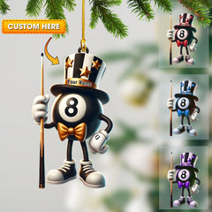 Maxcorners Mr.Billiard Christmas Ornament, Personalized Ornament 2D Flat LM2211