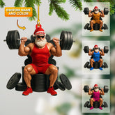 Maxcorners Weightlifting Santa, Home Decor, Christmas Ornament, Personalized Ornament 2D Flat LM2111