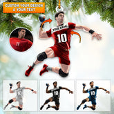 Maxcorners Custom Photo, Name and Number Handball Ornament, Christmas Gift Decoration 2D Flat LM2111