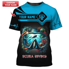 Maxcorners 3D Full Print Ocean In Scuba Mask Personalized Name Gift For Diver Lovers LM2111