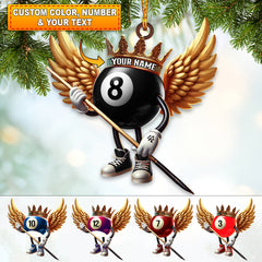 Maxcorners Custom Name Billiard Ornament, Billiard Lover Christmas Gift59 2D Flat LM2111