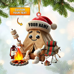 Maxcorners Christmas Camping Ornament, Personalized Ornament 2D Flat LM2211