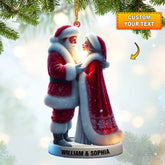 Maxcorners Santa Couple Christmas Ornament, Personalized Ornament 2D Flat LM2211