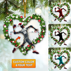 Maxcorners Custom Name and Number Handball Ornament, Christmas Gift for Handball Lover4 2D Flat LM2211