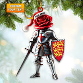 Maxcorners Custom Name England Knight Ornament, England Lover Christmas Gift 2D Flat LM2111