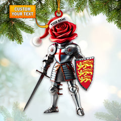 Maxcorners Custom Name England Knight Ornament, England Lover Christmas Gift 2D Flat LM2111