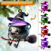 Maxcorners Custom Name Witch Ornament, Christmas Gift Ornament 2D Flat LM2111