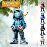 Maxcorners Custom Name Gamer Ornament, Game Lover Christmas Gift1 2D Flat LM2111