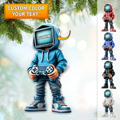 Maxcorners Custom Name Gamer Ornament, Game Lover Christmas Gift1 2D Flat LM2111