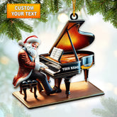 Maxcorners Custom Name Piano Santa Ornament, Christmas Gift Decoration65 2D Flat LM2111