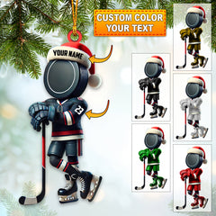 Maxcorners Custom Name Ice Hockey Ornament, Ice Hockey Christmas Giftss 2D Flat LM2211