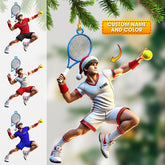Maxcorners Tennis Player Christmas Ornament, Personalized Ornament 2D Flat LM2211