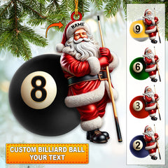 Maxcorners Custom Name Billiard Ornament, Billiard Lover Christmas 2D Flat LM2211