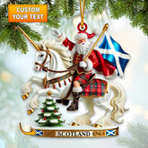 Maxcorners Custom Santa Riding A Horse Ornament, Personalized Ornament 2D Flat LM2211