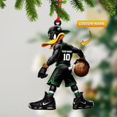 Maxcorners Custom Black Duck Basketball Ornament, Personalized Ornament 2D Flat LM2211