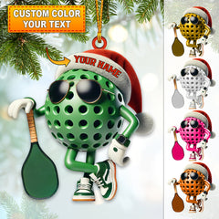 Maxcorners Custom Name Pickle Ball Ornament, Christmas Gift Decoration41 2D Flat LM2111