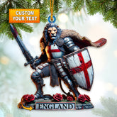 Maxcorners England Lion Warrior Ornament, Personalized Ornament 2D Flat LM2211