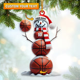 Maxcorners Basketball Snowman Christmas Ornament, Personalized Ornament 2D Flat LM2211