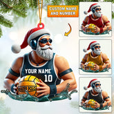 Maxcorners Cool Santa Basketball Home Decor Christmas Ornament, Personalized Ornament 2D Flat LM2211