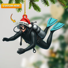 Maxcorners Diver Santa, Home Decor, Christmas Ornament, Personalized Ornament 2D Flat LM2111