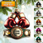 Maxcorners Custom Name Boxing Champion Ornament, Boxing Lover Christmas Gift 2D Flat LM2111