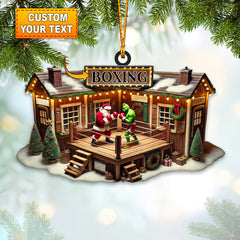 Maxcorners Custom Name Santa Boxing Ornament, Boxing Lover Christmas Gift 2D Flat LM2111