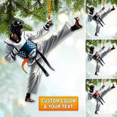 Maxcorners Custom Name Taekwondo Ornament, Taekwondo Christmas Gift 2D Flat LM2111